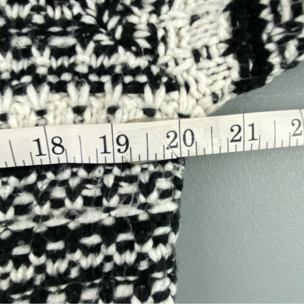 Ann Taylor Black and White Ombre Knit Sweater Coatigan, XS